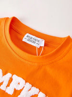 Rylee Faith Designs Fall Halloween and Thanksgiving Pumpkin Spice Chenille Patches Girls Set - 