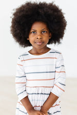 Mila & Rose ® Fall Stripes 3/4 Sleeve Pocket Twirl Dress - 