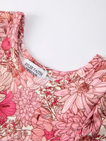 Rylee Faith Designs Fall Sweet Floral Pattern Dress with Pockets and Ruffle Hem for Girls - 