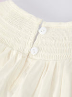 Rylee Faith Designs Fall White Girls Dress with Pink Bow Embroidery - 