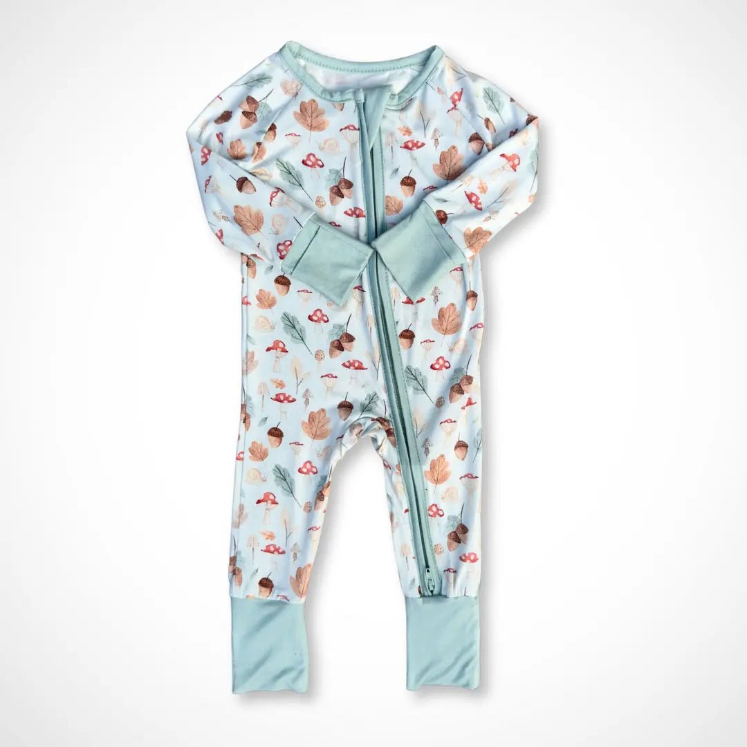 Kolorful Fall Woodland Bamboo Baby Pajama One - Piece Sleeper - Everetts Place Boutique - 