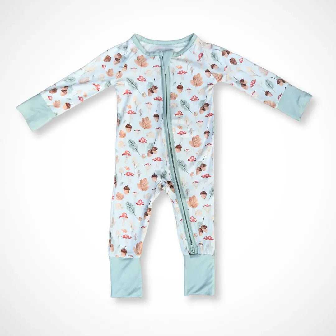 Kolorful Fall Woodland Bamboo Baby Pajama One - Piece Sleeper - Everetts Place Boutique - 