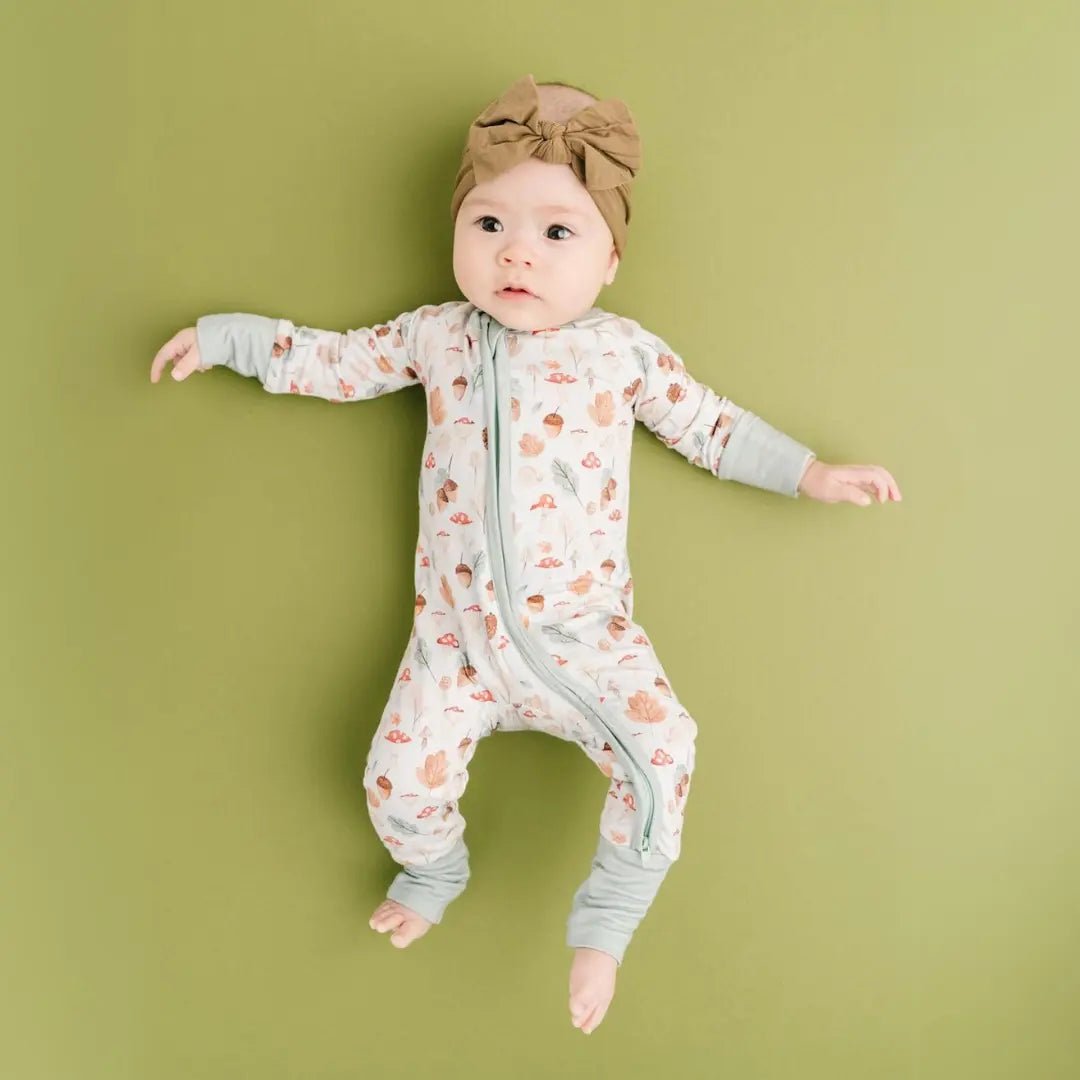 Kolorful Fall Woodland Bamboo Baby Pajama One - Piece Sleeper - Everetts Place Boutique - 