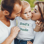 Graphic Bodysuit For Baby Dads Little Dude Finn And Emma Buttery Soft Organic Cotton Easy Snap Finn + Emma 