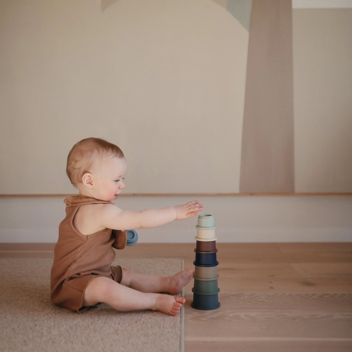 Stacking Cups Toy for Babies and Toddlers Developmental Learning Tool Mushie