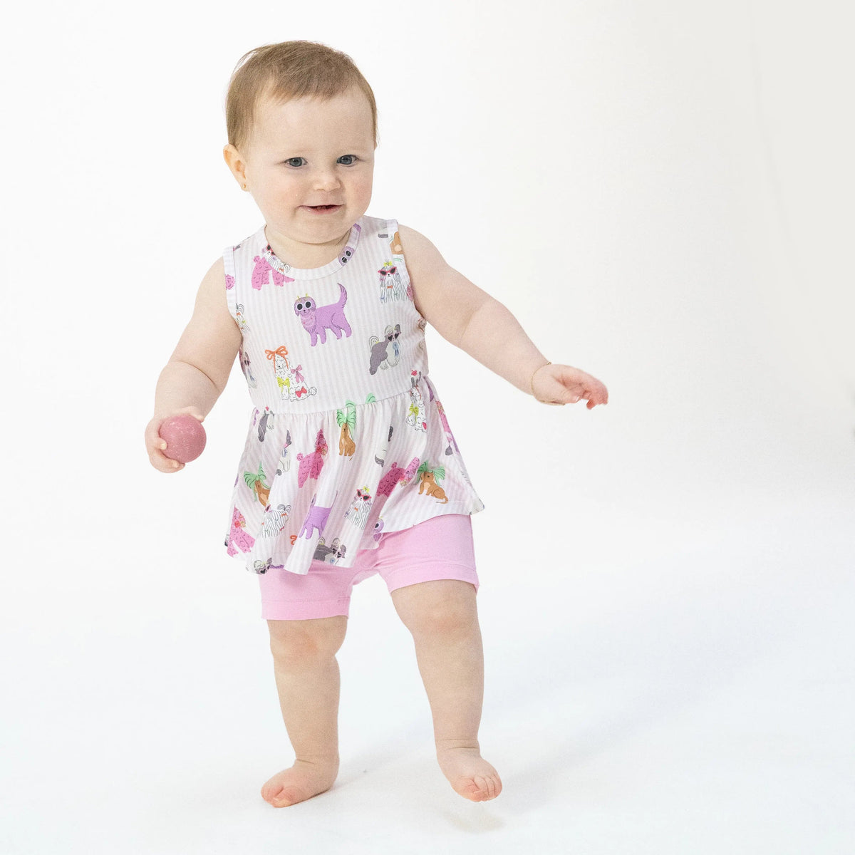 Angel Dear Fancy Dogs - Peplum Tank Top and Bike Short - 