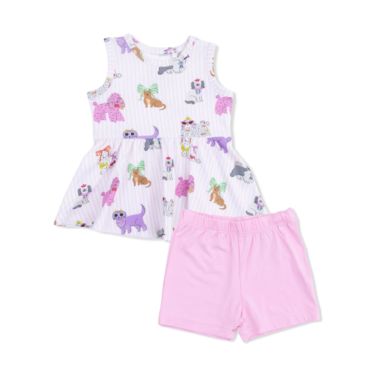 Angel Dear Fancy Dogs - Peplum Tank Top and Bike Short - 