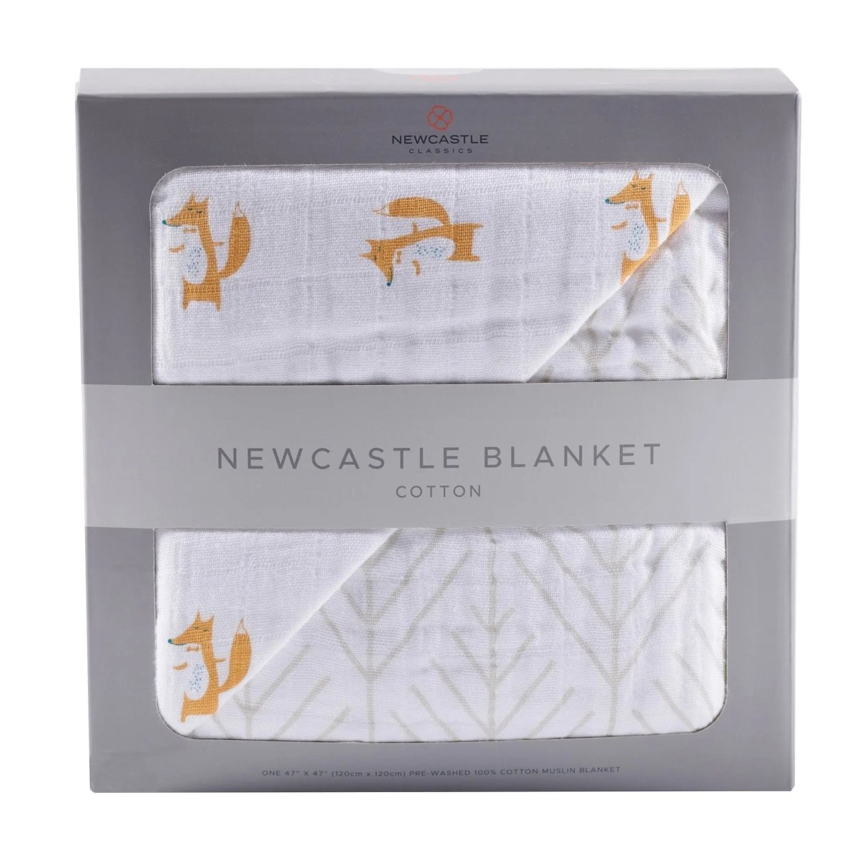 Newcastle Classics Fancy Fox Cotton Muslin Newcastle Blanket with Breathable Softness for Babies - 
