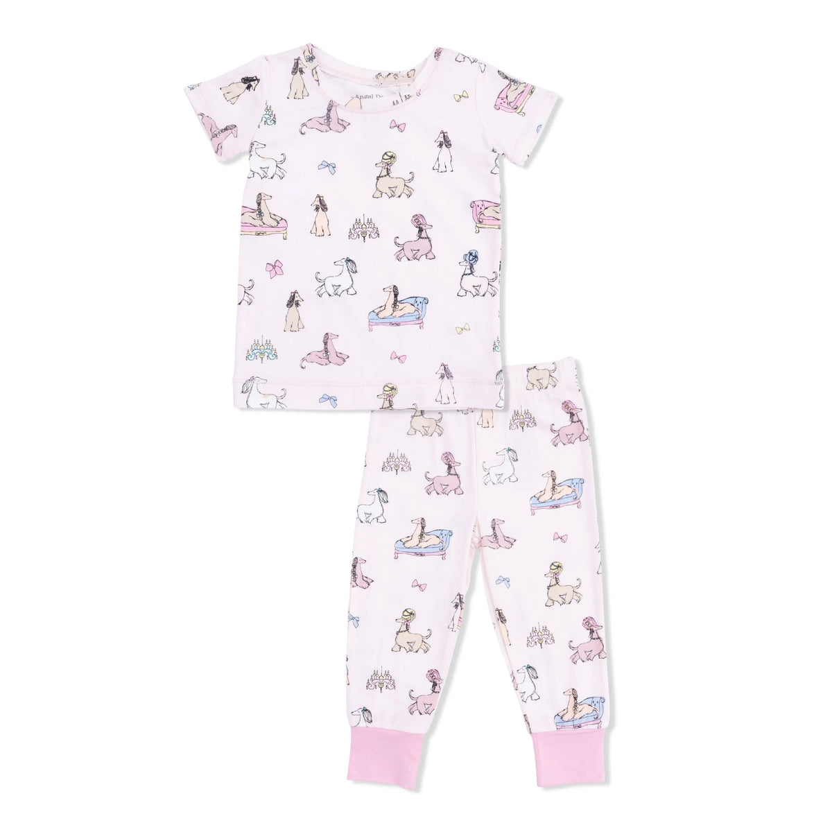 Angel Dear Fancy Hounds with Bows - Short Sleeve Loungewear Set - 