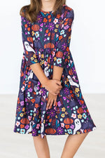 Mila & Rose ® Fangtastic 3/4 Sleeve Pocket Twirl Dress - 