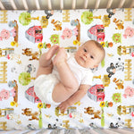 Honey Lemonade Farm Animals Fitted Crib Sheet - 