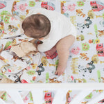 Honey Lemonade Farm Animals Fitted Crib Sheet - 