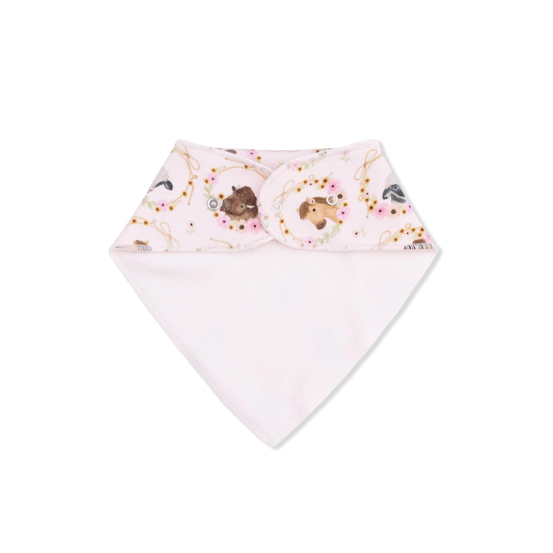 Angel Dear Farm Animals Floral Cameos Pink - Bandana Bib - 