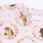 Angel Dear Farm Animals Floral Cameos Pink - Short Sleeve Loungewear SetEveretts Place