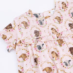 Angel Dear Farm Animals Floral Cameos Pink - Smocked Ruffle Bubble with SkirtEveretts Place