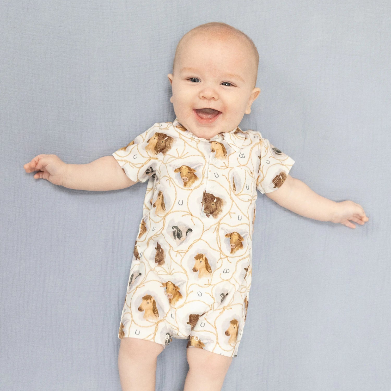 Angel Dear Farm Animals Rope Cameos Uni - Polo Shortie - 