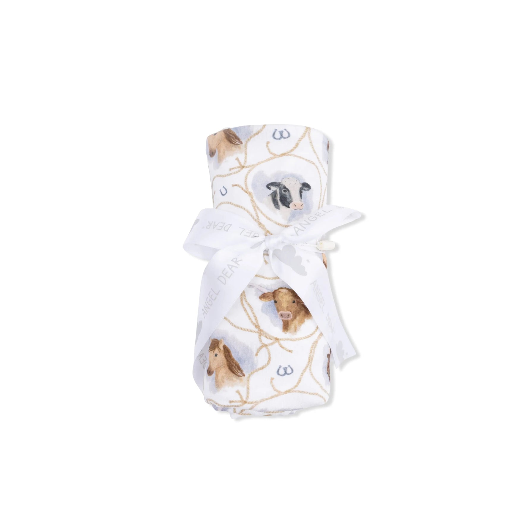 Angel Dear Farm Animals Rope Cameos Uni - Swaddle Blanket - 