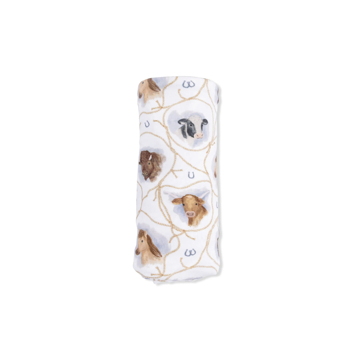 Angel Dear Farm Animals Rope Cameos Uni - Swaddle Blanket - 