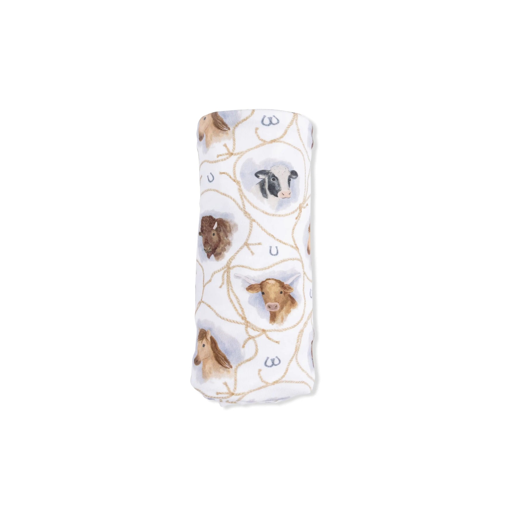 Angel Dear Farm Animals Rope Cameos Uni - Swaddle Blanket - 