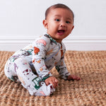 Bestaroo Farm Dreams Footie Baby Sleepwear With Zipper And Fold Over Mitts - 