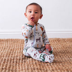 Bestaroo Farm Dreams Footie Baby Sleepwear With Zipper And Fold Over Mitts - 