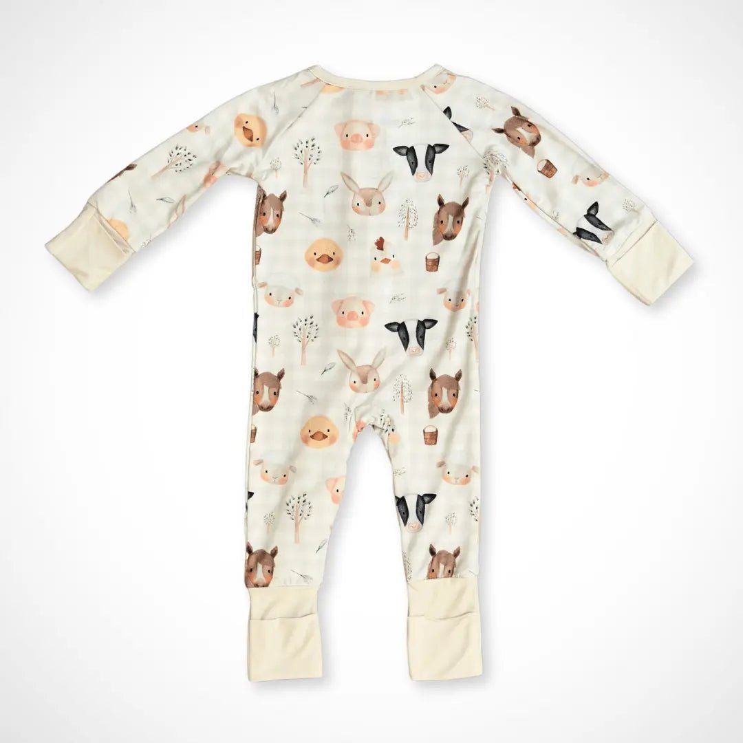 Kolorful Farm Friends Pajamas Gender Neutral One - Piece Sleeper - Bamboo Baby - Everetts Place Boutique - 