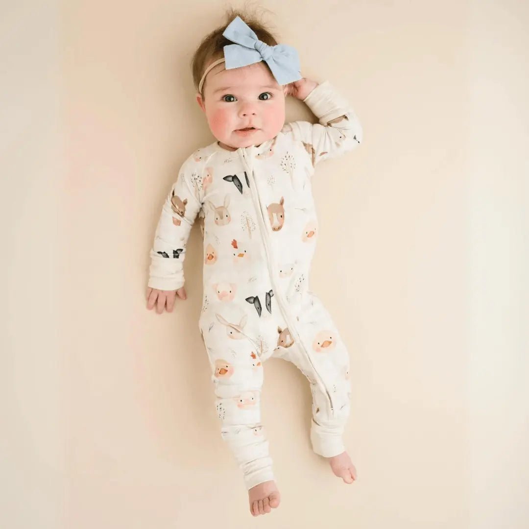 Kolorful Farm Friends Pajamas Gender Neutral One - Piece Sleeper - Bamboo Baby - Everetts Place Boutique - 