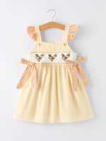 Rylee Faith Designs Farm Girl Chicken Smocked Bow Ruffle Dress