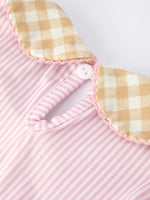 Rylee Faith Designs Farm Horse Bow Girls Dress – Pink Stripes - 