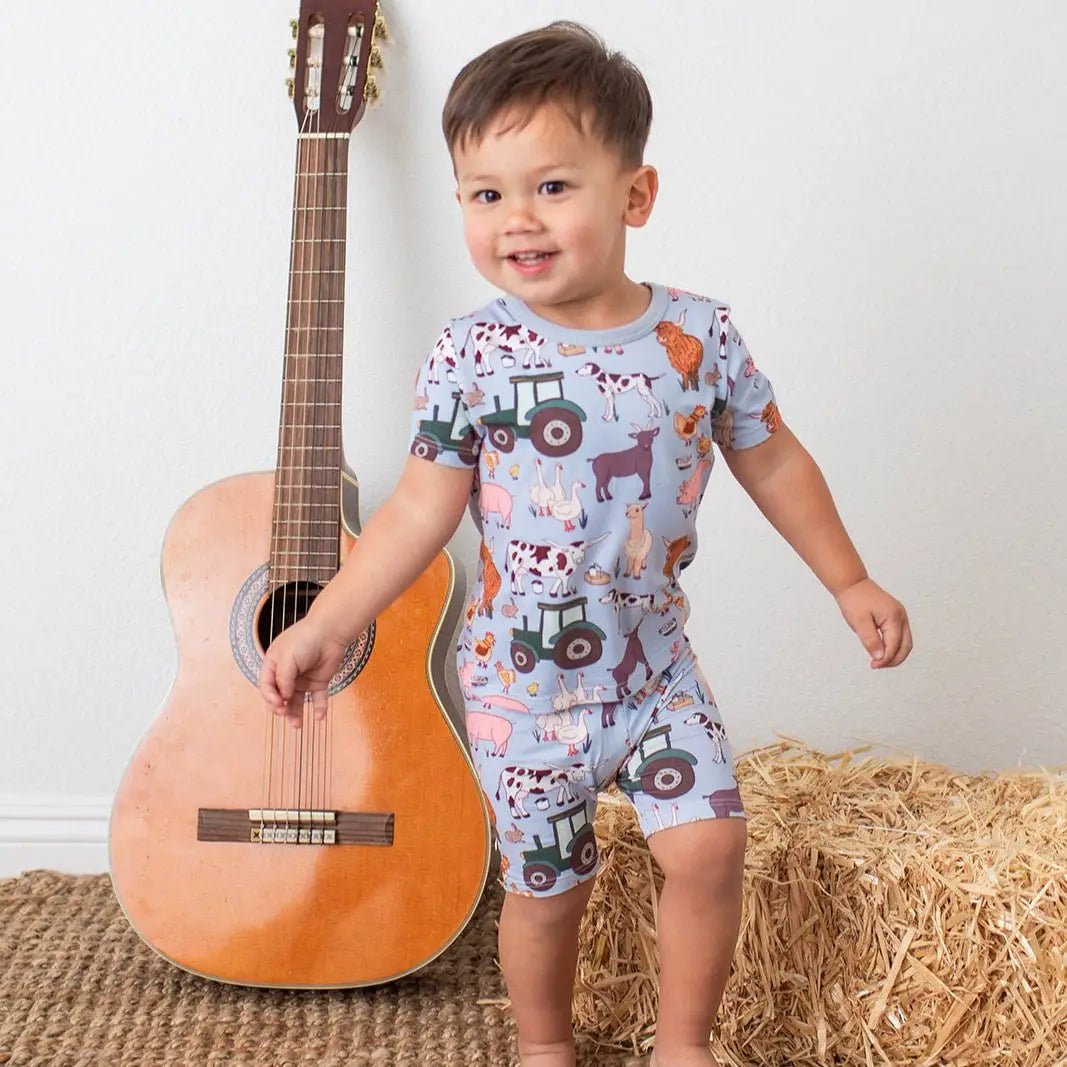 Farm Life Shorts PJs - Baby & Toddler Clothing, Child, Finger, Chordophone, Toddler | Everetts Place