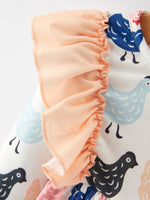 Rylee Faith Designs Farm Print Girls Outfit Set - 