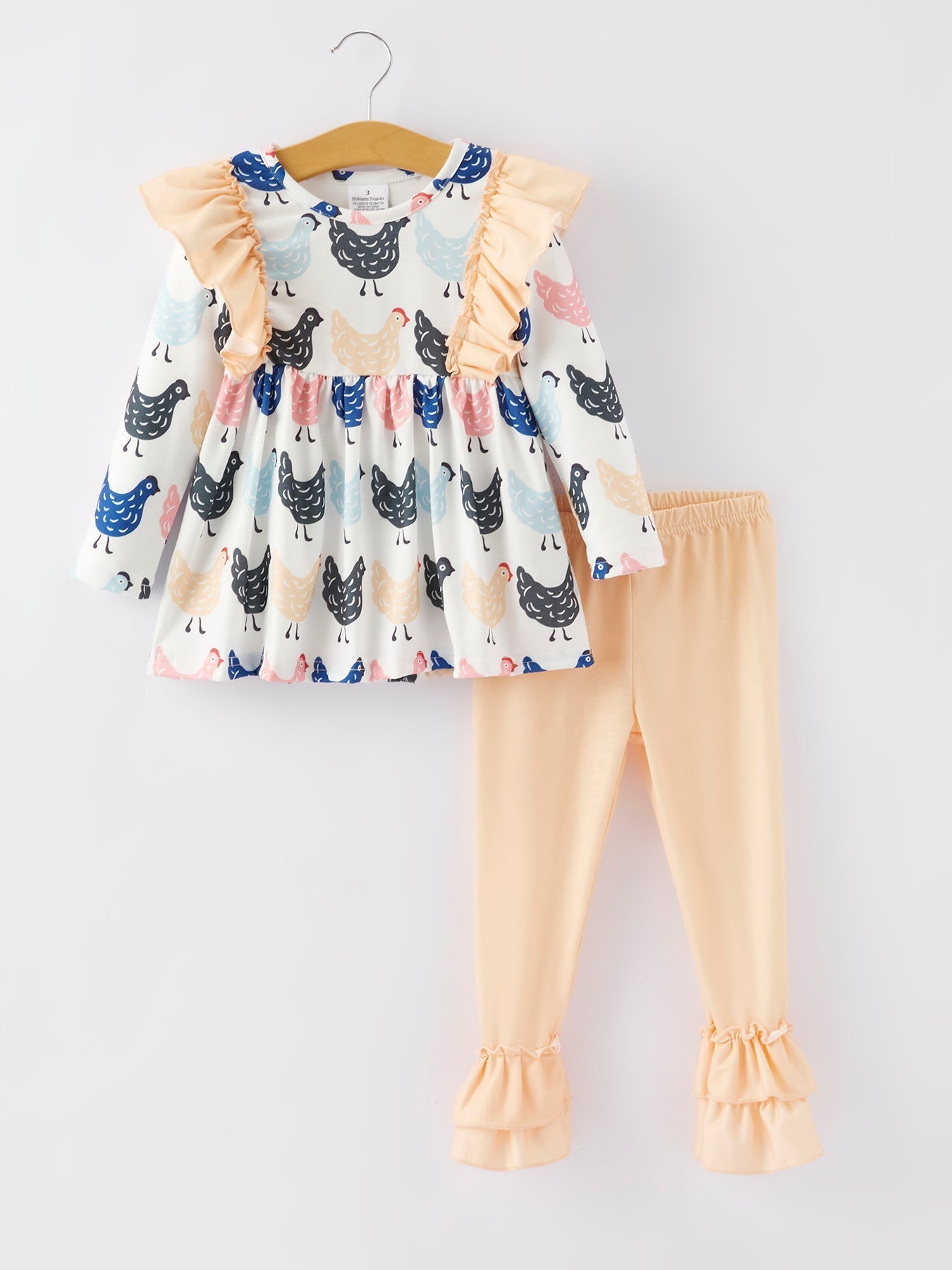 Rylee Faith Designs Farm Print Girls Outfit Set - 