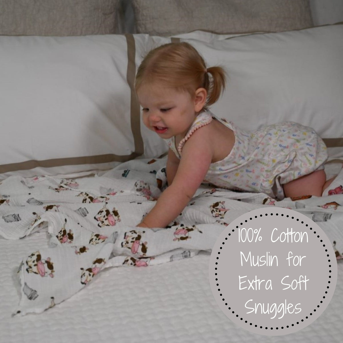 The Cow Goes MOO Swaddle Blanket by LollyBanks