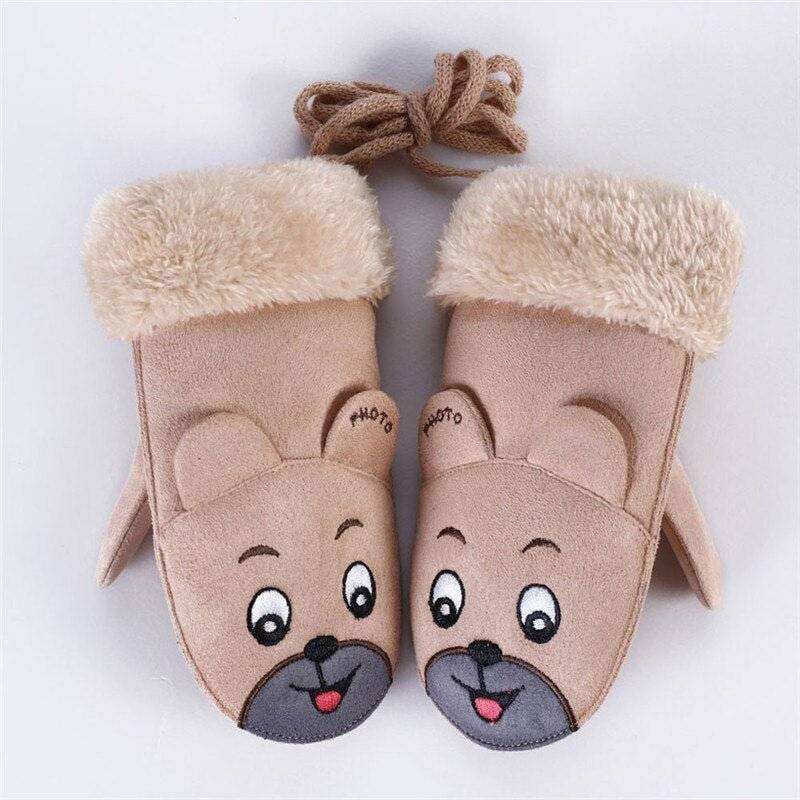 Faux Suede Bear Mittens - Everetts Place: Online Boutique - Kids & Babies