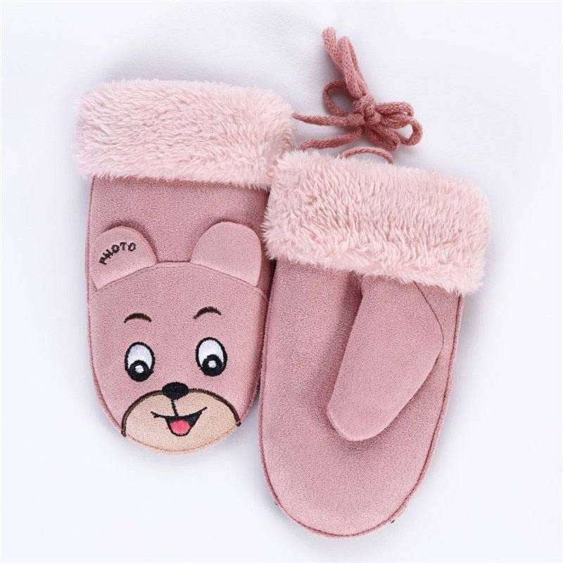 Faux Suede Bear Mittens - Everetts Place: Online Boutique - Kids & Babies