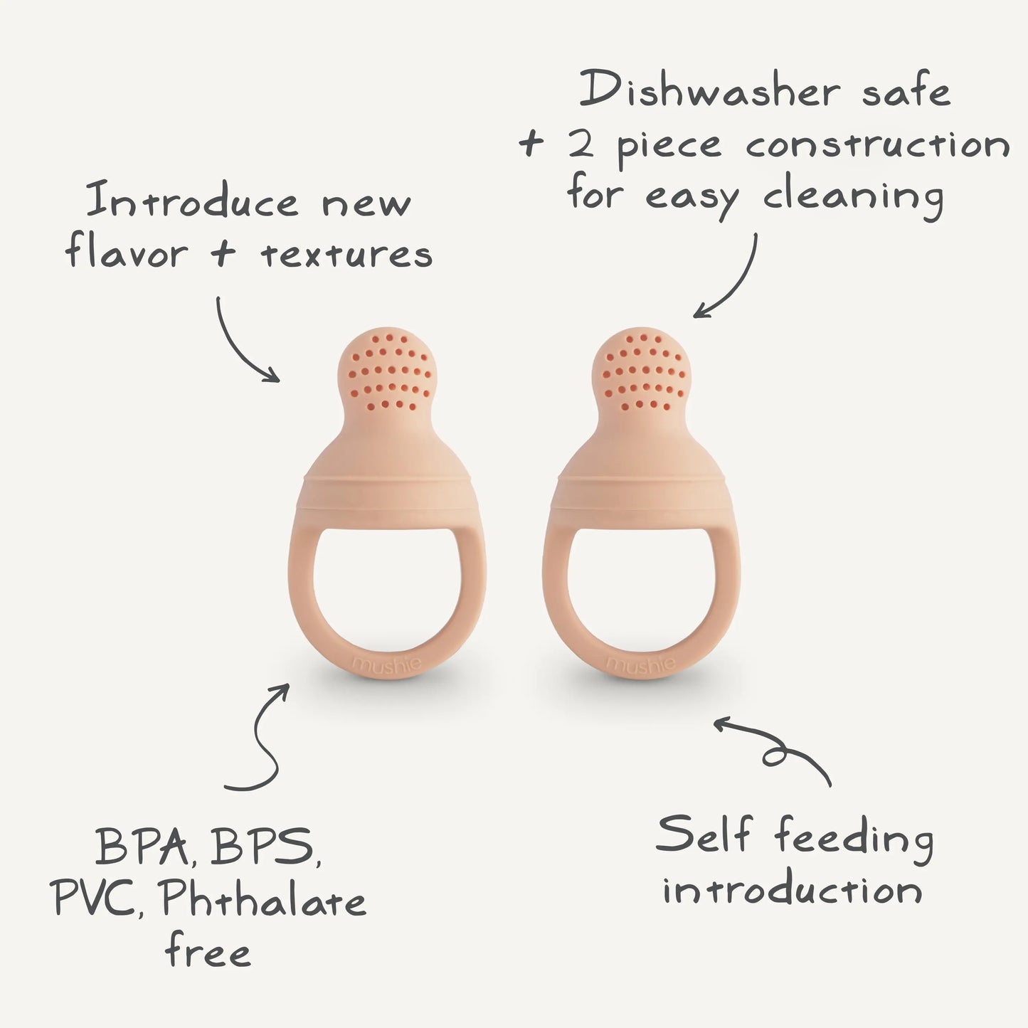 Silicone Fresh Food Feeder for Safe Self Feeding and Easy Cleaning Mushie
