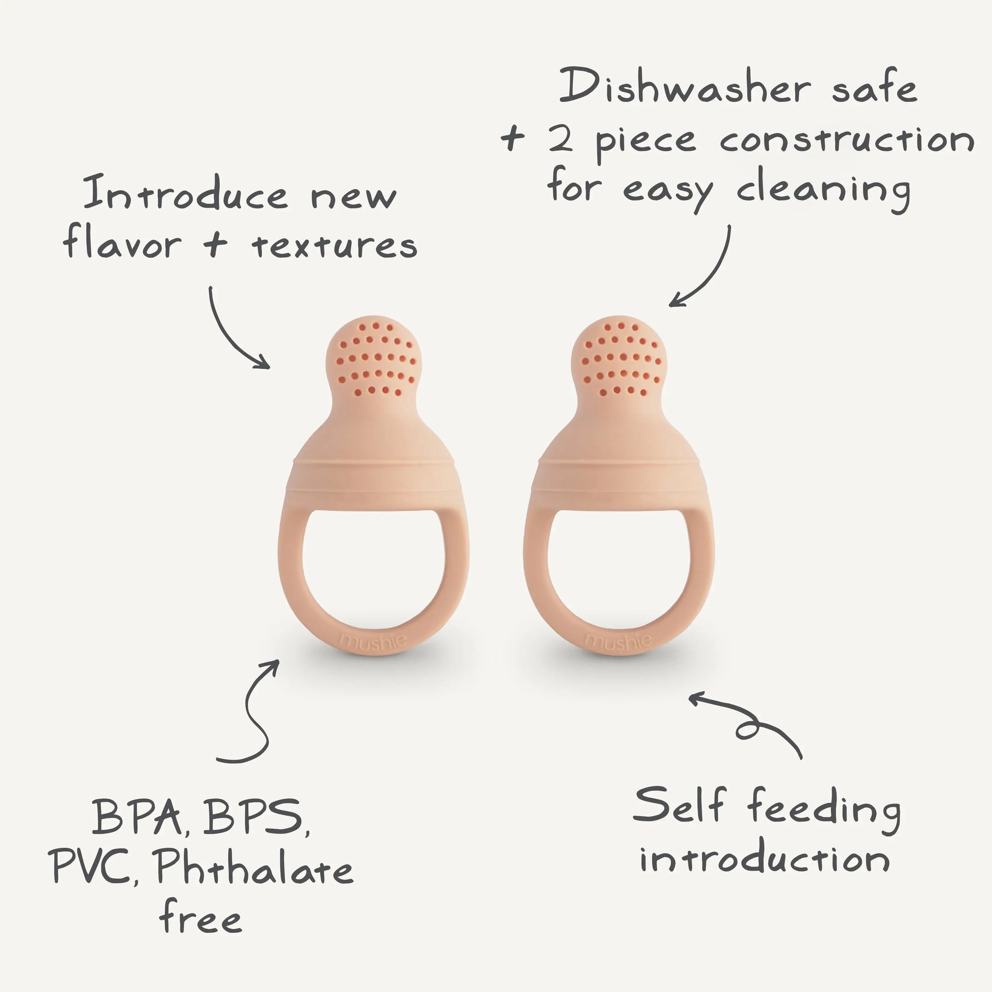 Silicone Fresh Food Feeder for Safe Self Feeding and Easy Cleaning Mushie