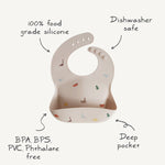 Silicone Baby Bib, Polka Dot Print by Mushie