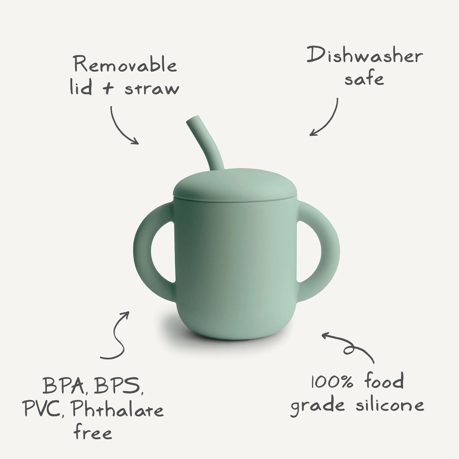 Silicone Training Cup with Straw for Toddlers and Babies Mushie