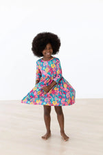Mila & Rose ® Feeling Floral 3/4 Sleeve Pocket Twirl Dress - 
