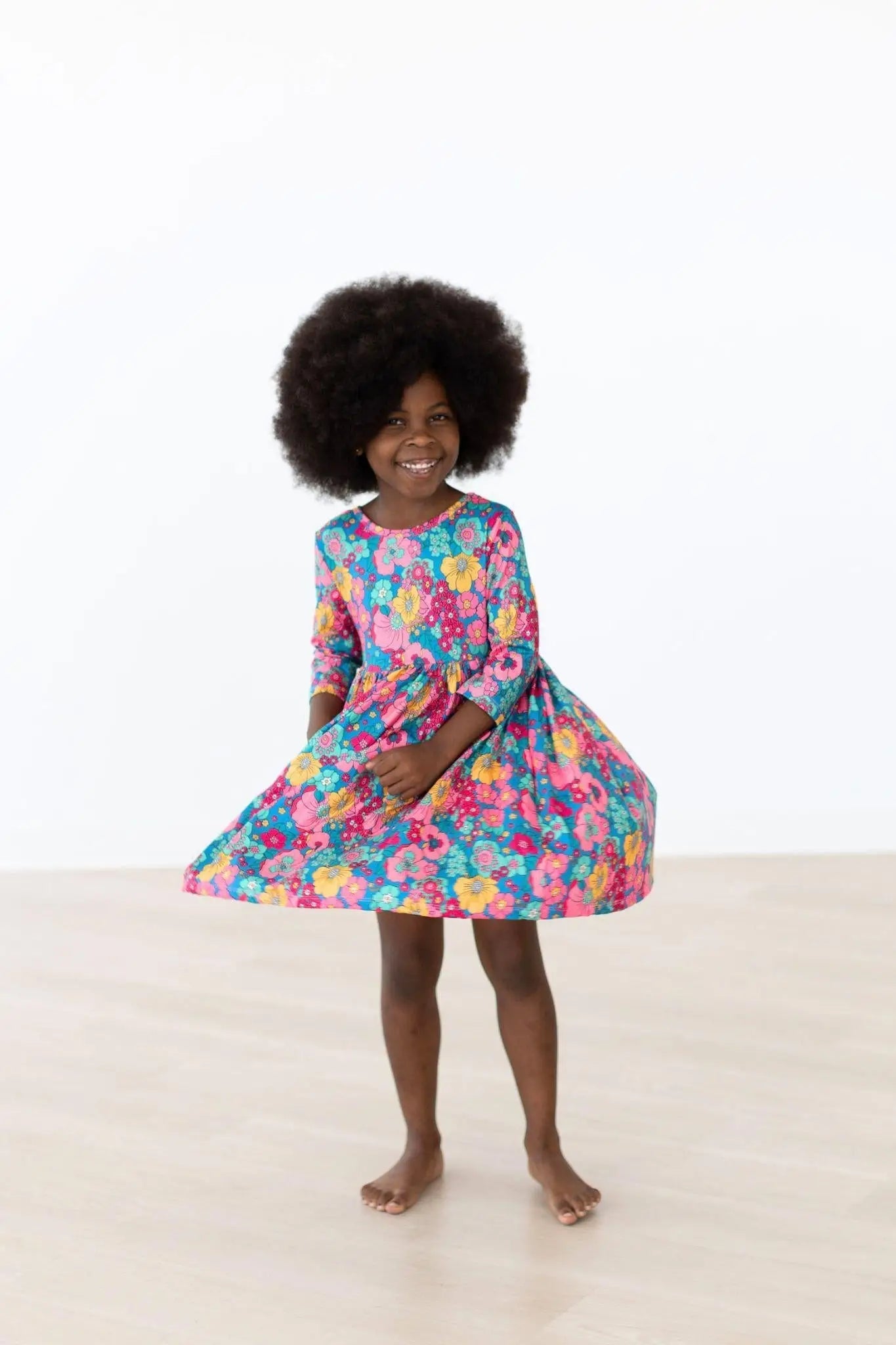 Mila & Rose ® Feeling Floral 3/4 Sleeve Pocket Twirl Dress - 