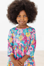 Mila & Rose ® Feeling Floral 3/4 Sleeve Pocket Twirl Dress - 