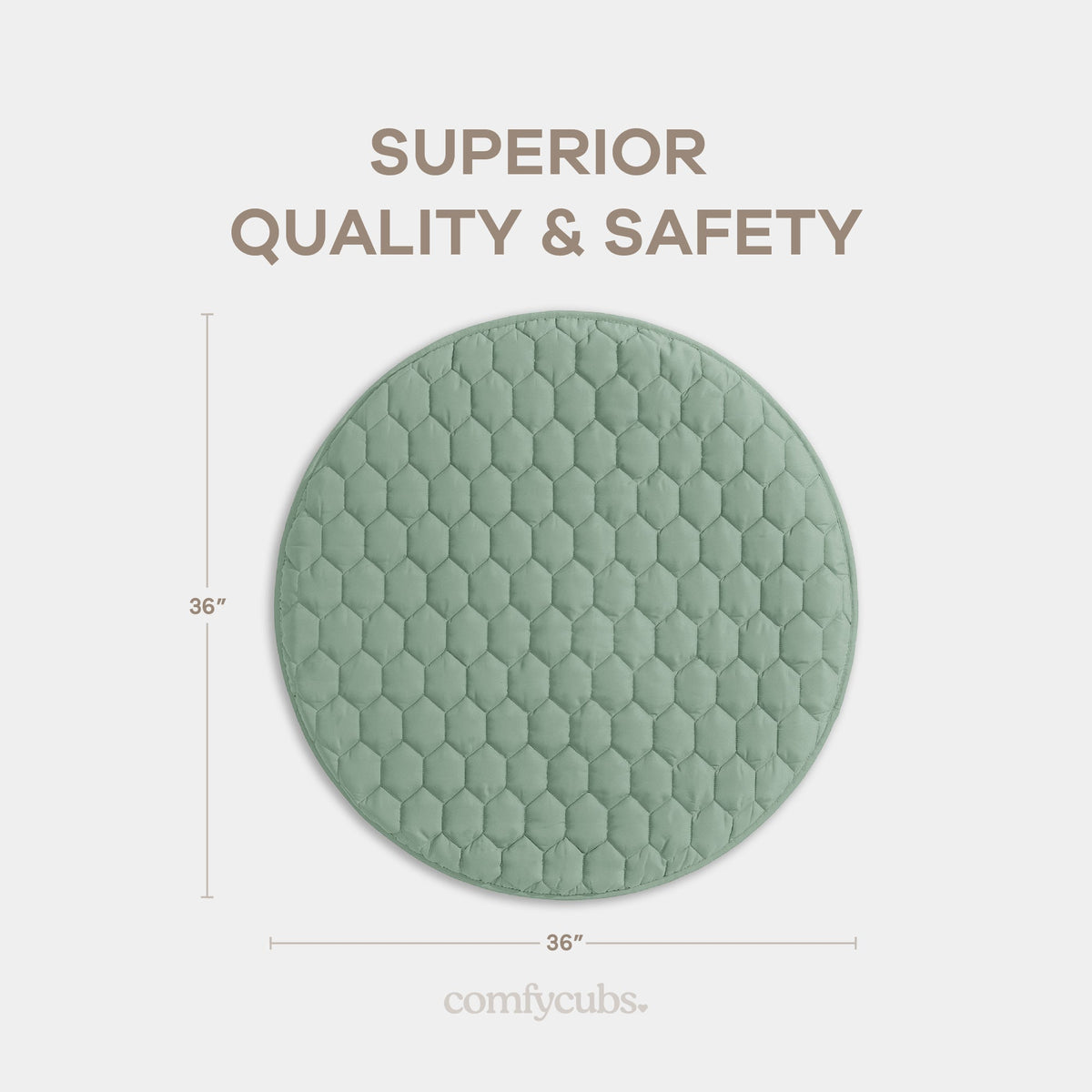 Comfy Cubs Fern Plush Play Mat With Non Slip Bottom For Baby And Toddler - 