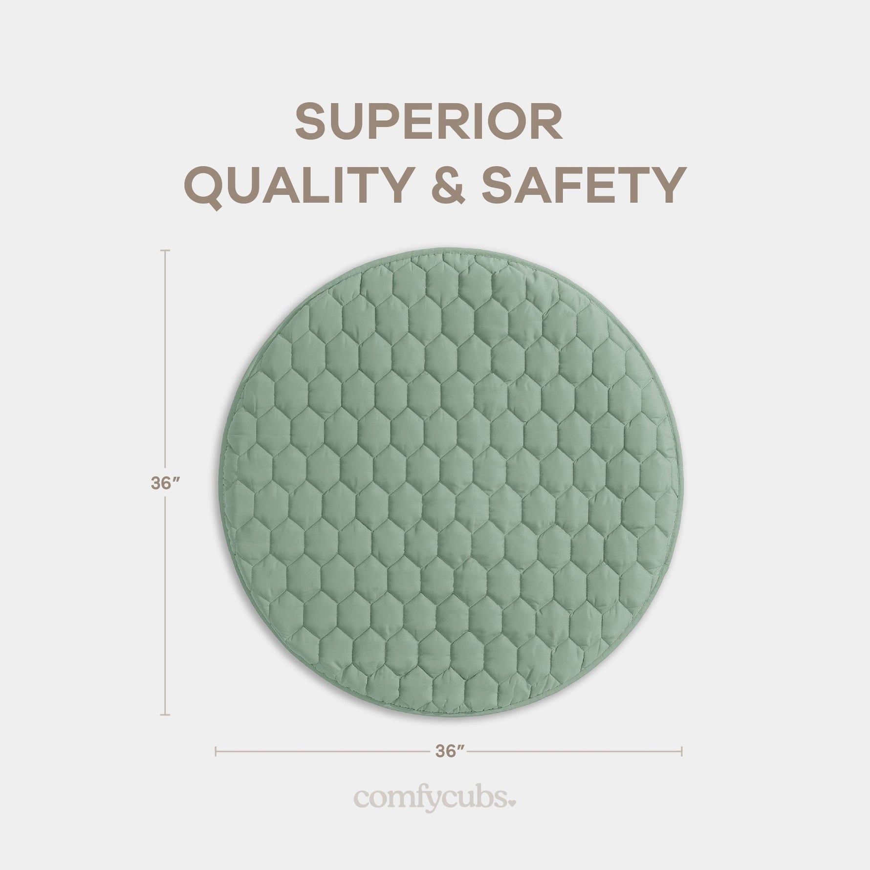 Comfy Cubs Fern Plush Play Mat With Non Slip Bottom For Baby And Toddler - 