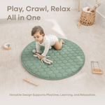 Comfy Cubs Fern Plush Play Mat With Non Slip Bottom For Baby And Toddler - 