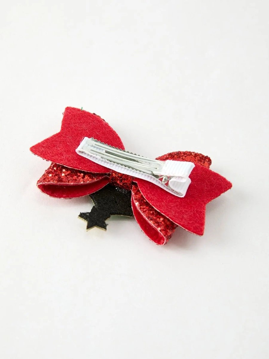 Rylee Faith Designs Festive Winter Christmas Tree Sequin Bow Hair Clip Preorder - Everetts Place Boutique - 