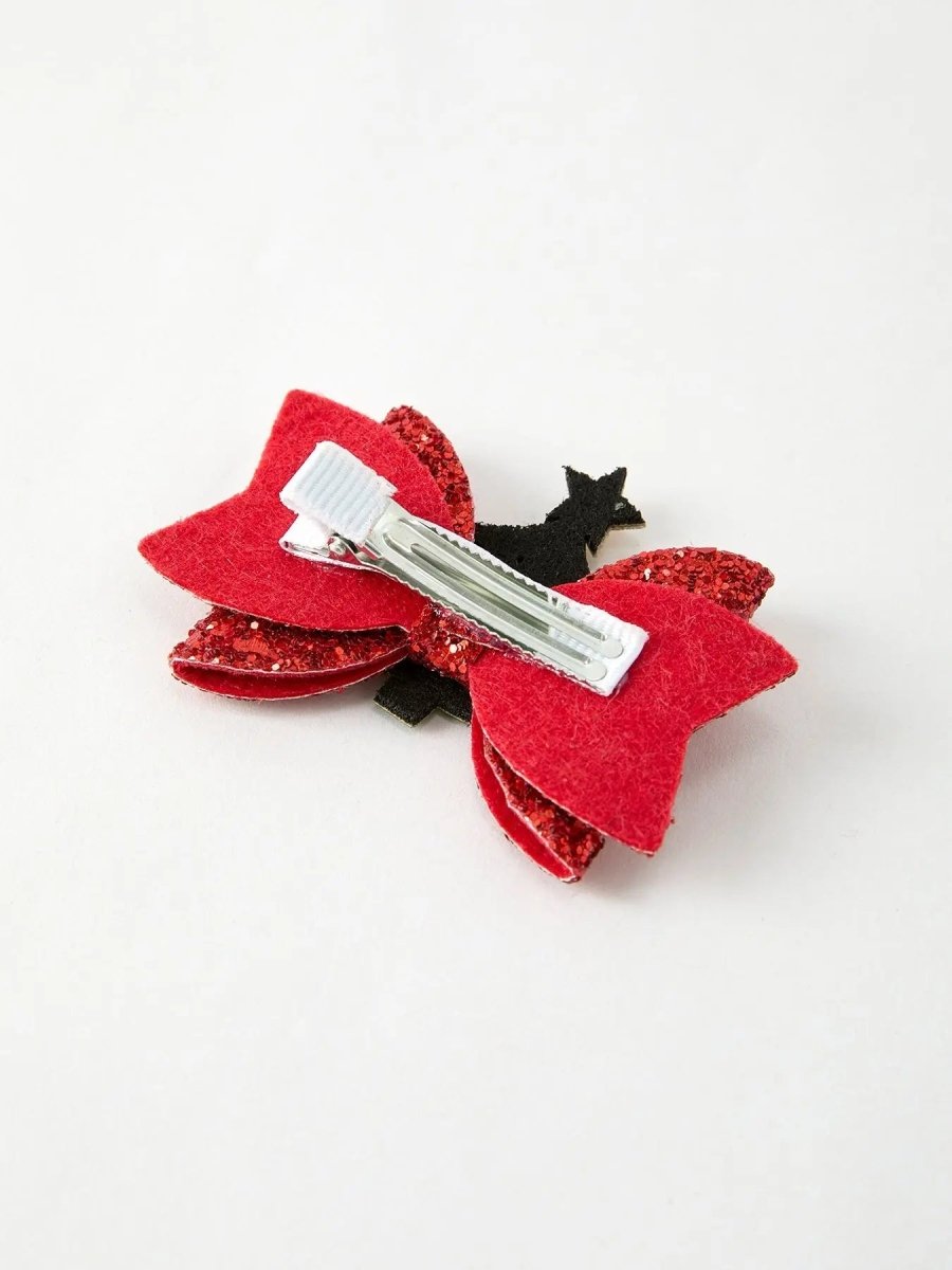 Rylee Faith Designs Festive Winter Christmas Tree Sequin Bow Hair Clip Preorder - Everetts Place Boutique - 