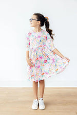 Mila & Rose ® Field of Flowers 3/4 Sleeve Pocket Twirl Dress - 