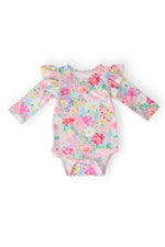 Mila & Rose ® Field of Flowers L/S Flutter Bodysuit - 