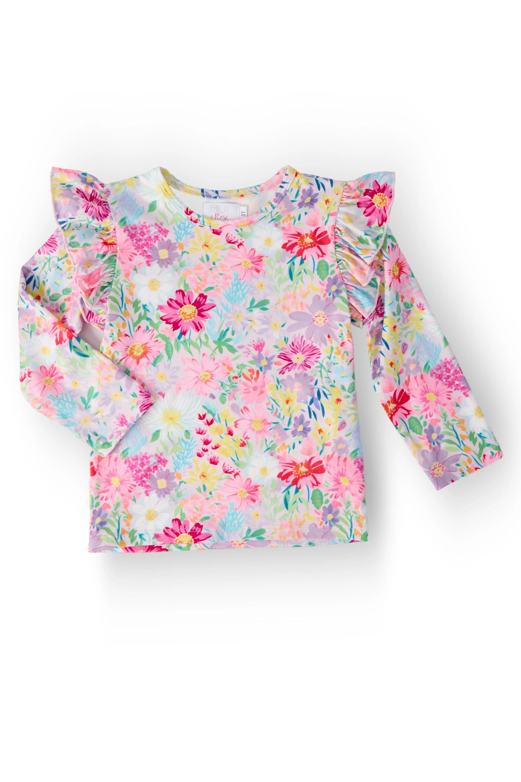 Field of Flowers L/S Ruffle Tee - Sleeve, Textile, Pink, Baby & Toddler Clothing, Fashion design | Everetts Place
